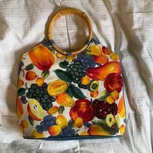 Beaded embellished Fruit bag with removable straps